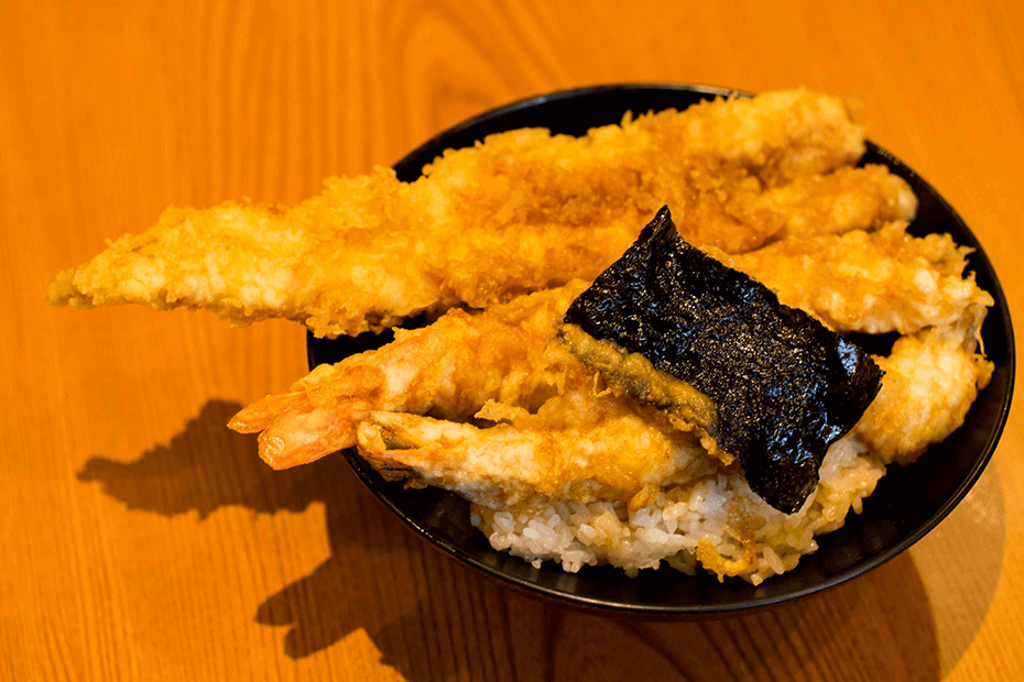 大えびあなご天丼