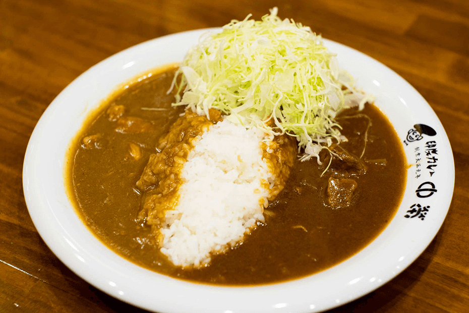 二つの味を楽しめる 合がけ（カレー＆ハヤシ）